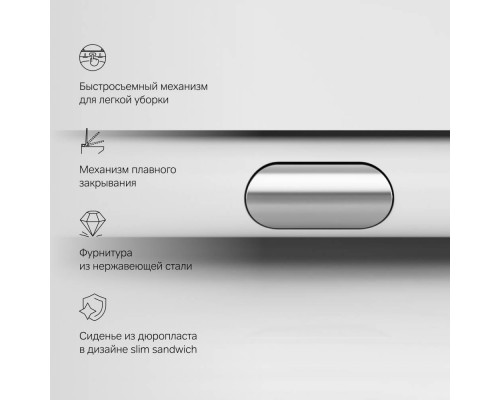 C851701SC Унитаз подвесной FlashClean с сиденьем микролифт