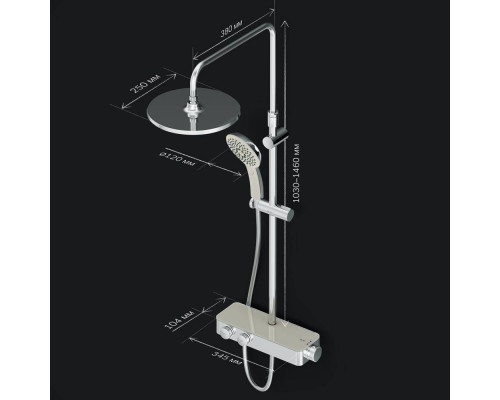 Душевая система AM.PM Inspire V2.0 ShowerSpot с термостатом F0750A400