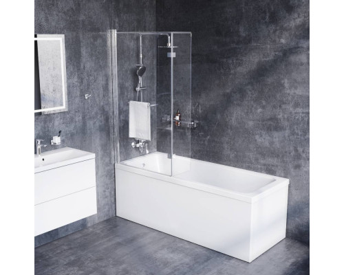 Шторка на ванну AM.PM Skyline 150х80 см с полотенцедержателем DX35WBS-D7W1-150MT