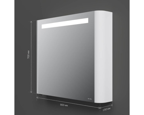 Зеркальный шкаф с подсветкой AM.PM Inspire V2.0 80 см левый белый глянец M30MCL0801WG