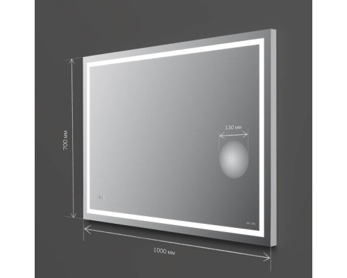 Зеркало настенное AM.PM Gem с LED-подсветкой часами и косметическим зеркалом 100 см M91AMOX1003WG
