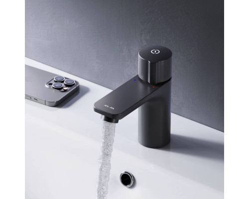 Смеситель для раковины AM.PM X-Joy TouchReel нажимной черный матовый F85A02522