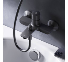 Смеситель для ванны и душа AM.PM X-Joy TouchReel нажимной черный матовый F85A10522