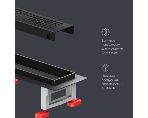 Трап для душа линейный AM.PM Masterflow Cut Gradient 70 см W01SC-P11-070-01BM
