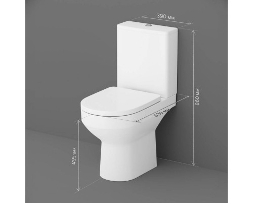 Унитаз-компакт напольный AM.PM Gem безободковый FlashClean без сиденья C708600WH