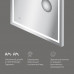 M91AMOX0653WG Универсальное зеркало с контурной Led-подсветкой, часами и косметическим зеркалом, 65 см