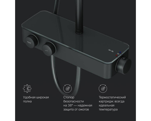 Душевая система AM.PM Inspire V2.0 с термостатом черный F0750A422