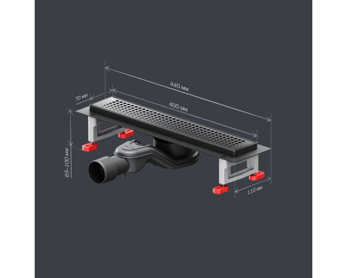 Трап для душа линейный AM.PM Masterflow Cut Gradient 40 см W01SC-P11-040-01BM