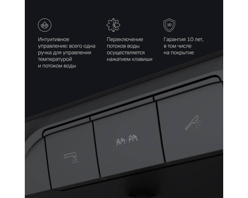 Смеситель для ванны и душа AM.PM Func черный матовый F8F10522