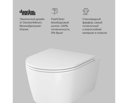 Унитаз подвесной AM.PM Func FlashClean с сиденьем микролифт C8F1700SC