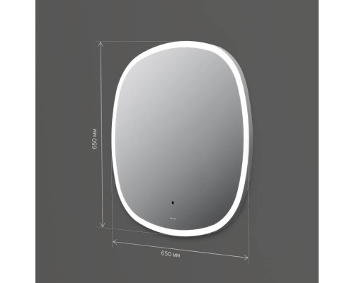 M8FMOX0651WGS Зеркало универсальное с контурной LED-подсветкой, ИК- сенсором, квадрат, 65 см