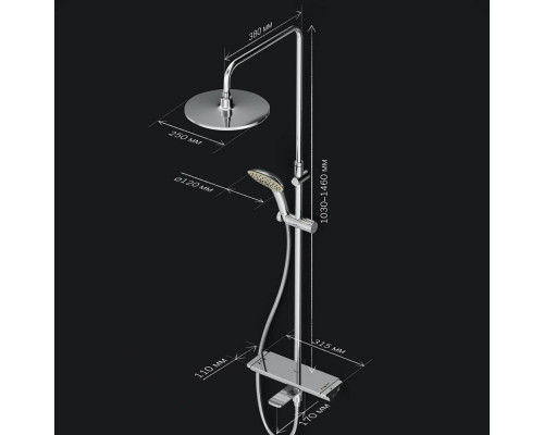 Душевая система AM.PM Spirit V2.0 ShowerSpot с термостатом F0770A500