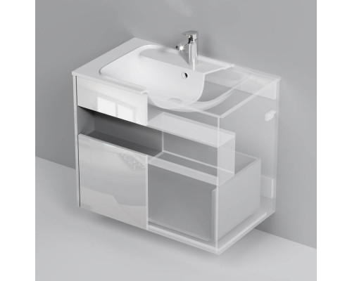 База под раковину AM.PM Func 80 см с нишей и 1 ящиком белый глянец M8FFUX0801WG