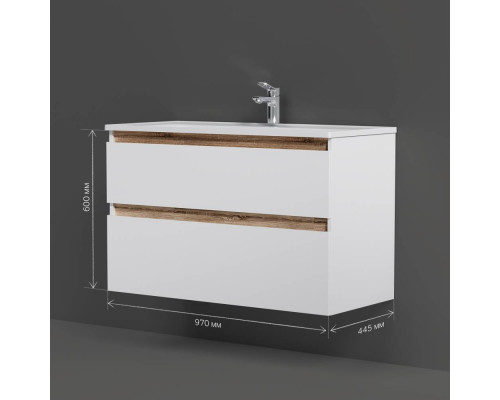 Тумба под раковину подвесная AM.PM X-Joy 100 см 2 ящика белый глянец M85AFHX1002WG