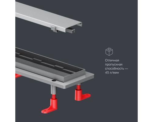 Трап для душа линейный AM.PM PrimeFlow универсальный затвор Tile 80 см W02SC-U11-080-04SB