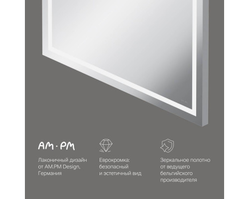 Зеркало настенное AM.PM Gem с LED-подсветкой по периметру 80 см M91AMOX0801WG